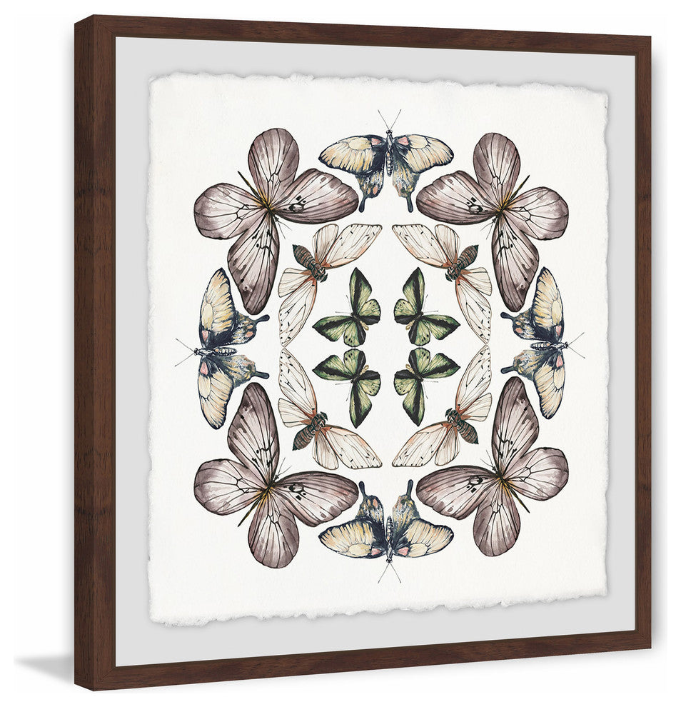 "Concentric Butterflies" Framed Painting Print, 12"x12"