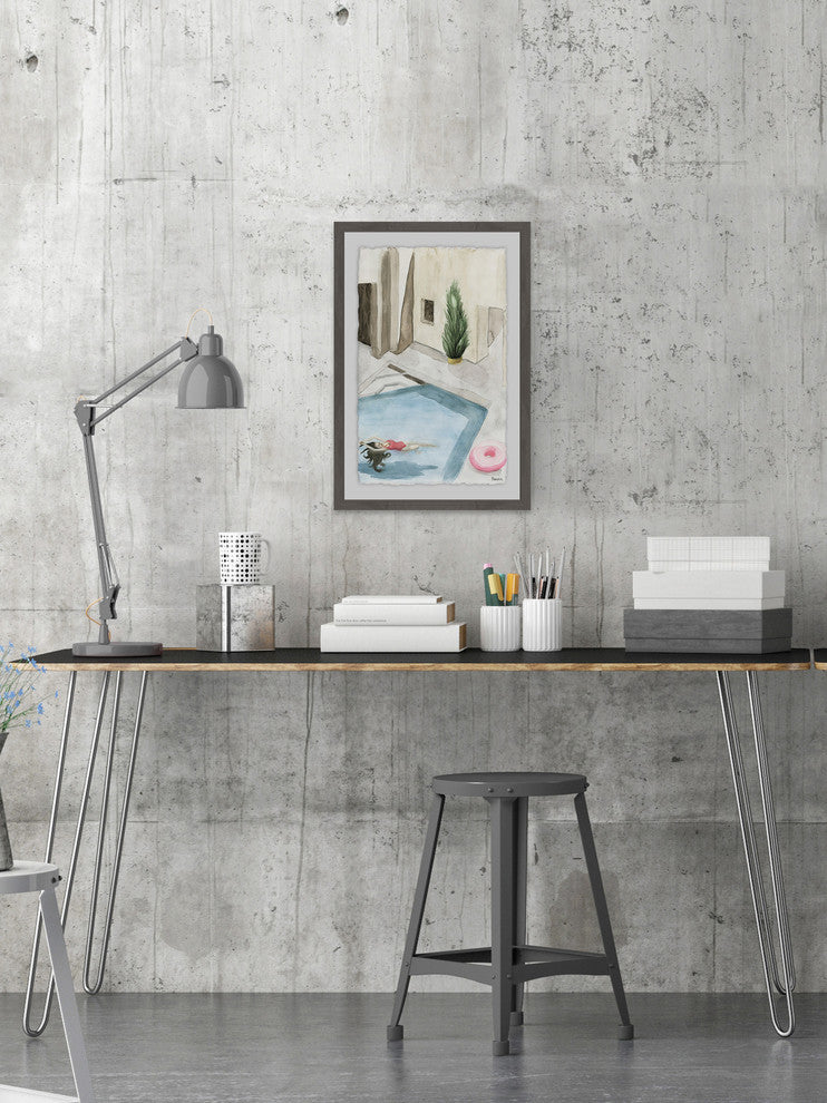 "Swim and Float" Framed Painting Print, 24"x36"