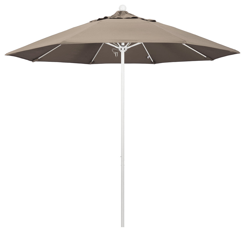9'' Fiberglass Umbrella Pulley OpenWhite, Sunbrella, Taupe