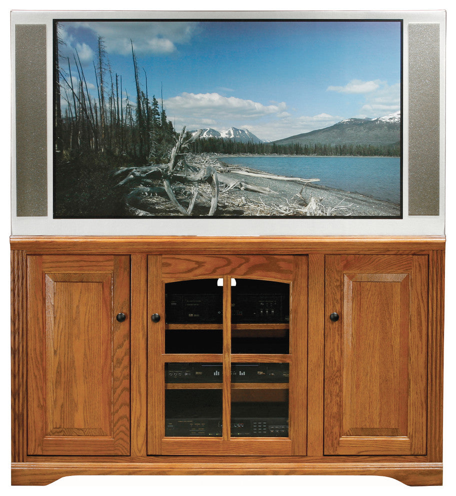 55" Oak Ridge Tall Entertainment Console, Soft White Oak
