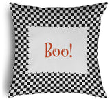 Halloween Boo Checks Accent Pillow With Removable Insert, Black, 18"x18"