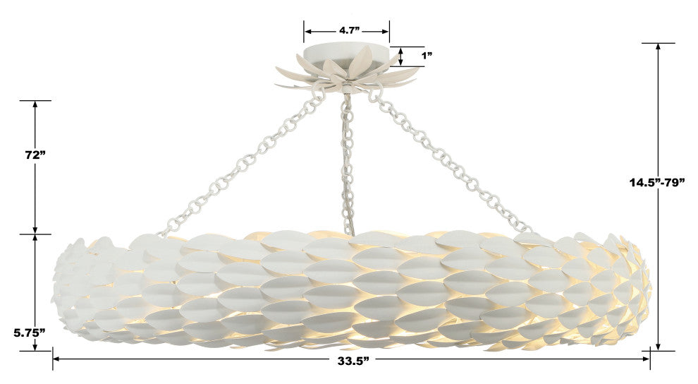 CRYSTORAMA Broche 8 Light Matte White Ceiling Mount