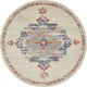 8 Round Gray Distressed Medallion Area Rug