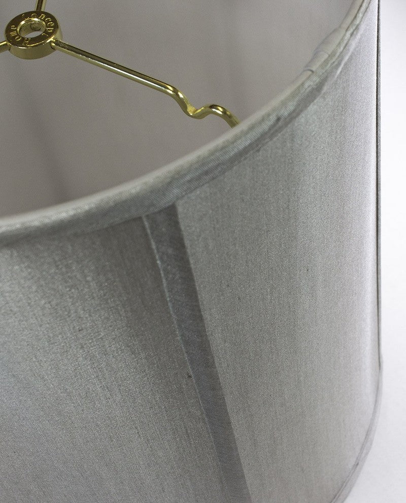 Fabric Drum Deluxe Lamp Shade With Liner 12"x14"x15", Gray