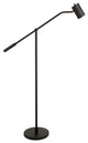 60" Black Swing Arm Floor Lamp With Black Drum Shade