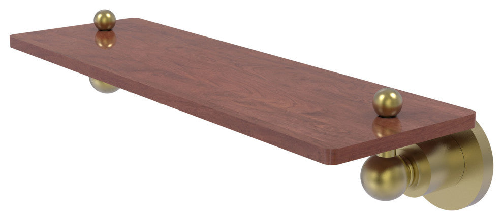 Astor Place 16" Solid Wood Shelf, Satin Brass