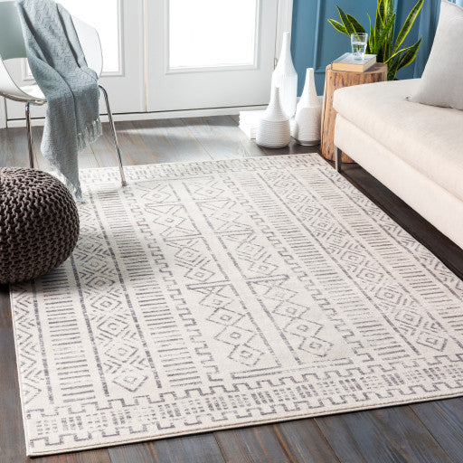 Surya Roma ROM-2328 9'x12'3" Rug, White/Light Gray/Medium Gray