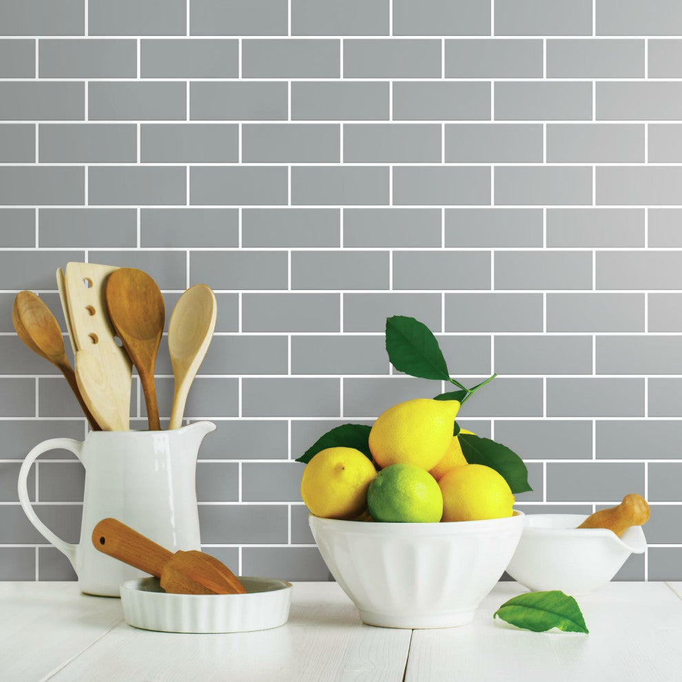 Grey Subway Peel & Stick Backsplash