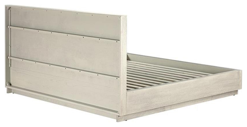 Armen Living Abbey King Modern Wood Platform Bed in Gray Oak