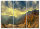 "Caucasus Mountains Yellow Panorama" Metal Wall Art, 3 Panels, 36"x28"