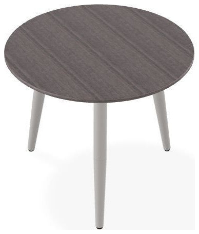 23" Round Rustic Outdoor End Table, Warm Gray