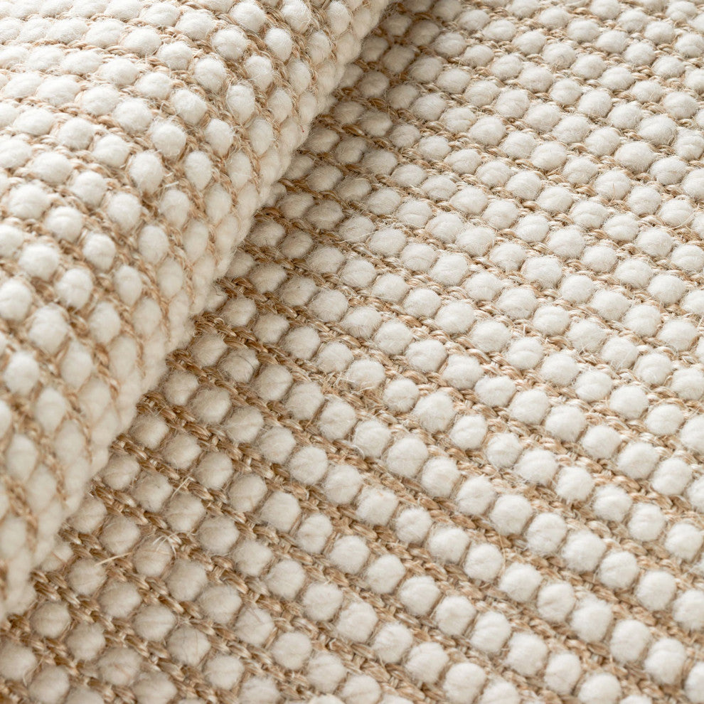 Dash & Albert Pixel Wheat Woven Sisal/Wool Rug, Natural, 5' x 8'