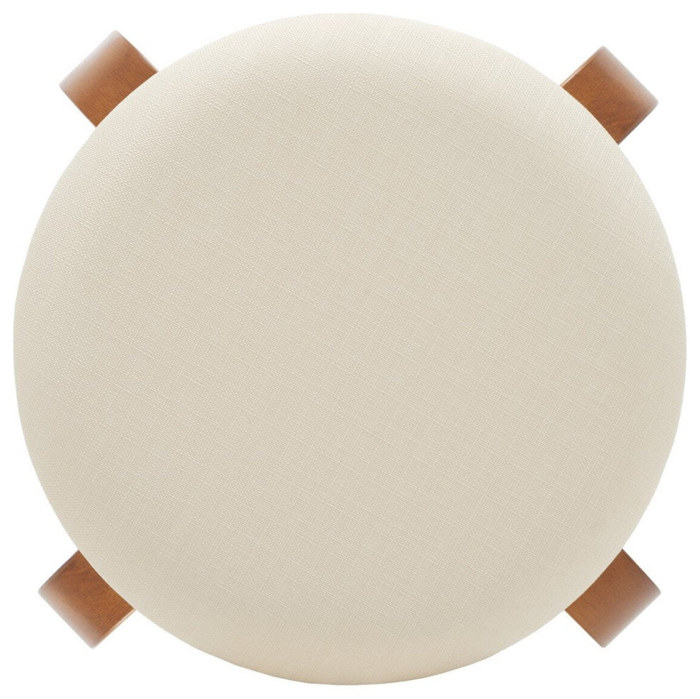 Safavieh Jo Upholstered Stackable Stool, Walnut/Cream