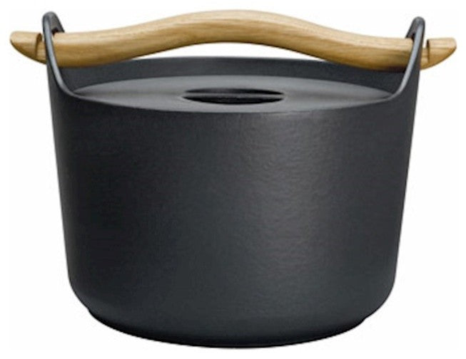 iittala Sarpaneva Casserole 3 Quart Cast Iron, Black, 1010774