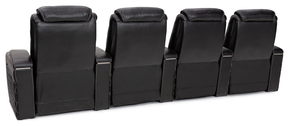 Seatcraft Muse Home Theater Seating, Black, Row of 4