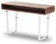 HomeRoots 30" Walnut Veneer Steel and MDF Console Table