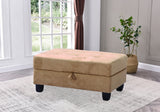 Gallant Mocha Microfiber Upholstered Storage Ottoman