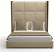 Nativa Interiors Irenne Square Tufted Bed, Flax, Ca King, High 87"