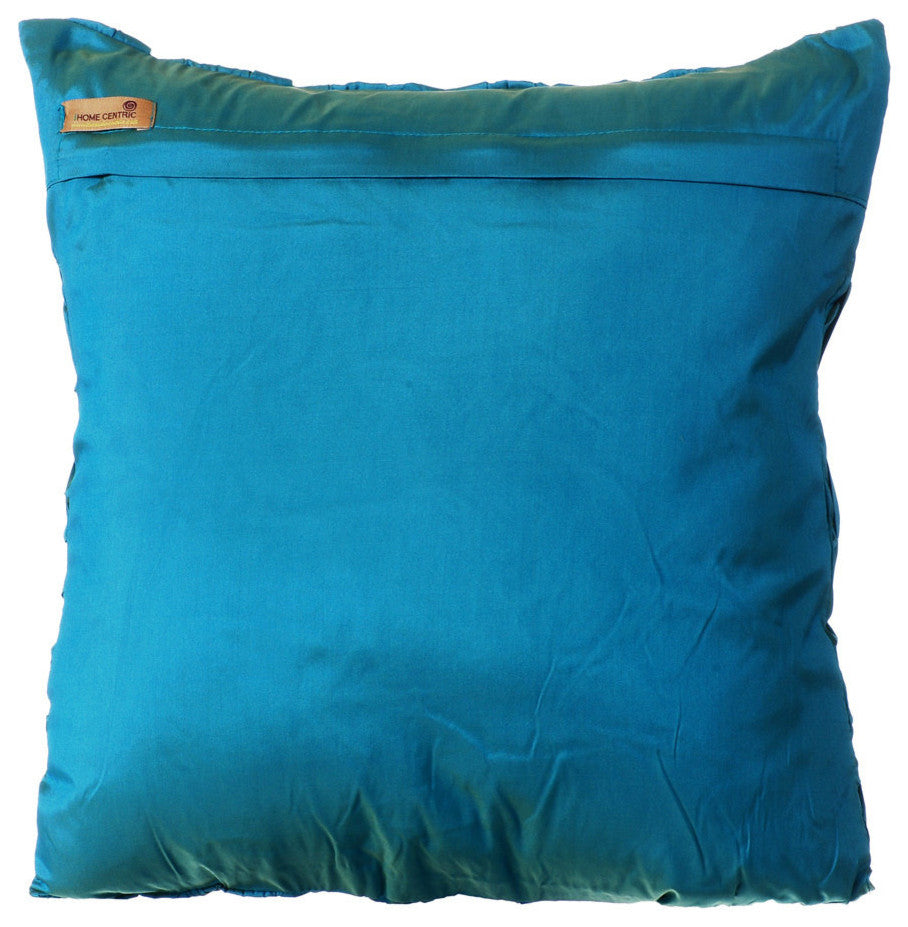 Blue Throw Pillow Covers 16"x16" Silk, Blue Compatible