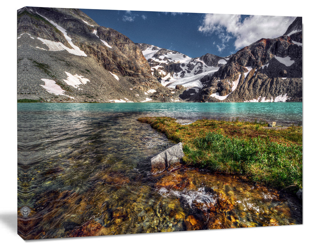 Crystal Clear Creek in Mountains, Large Landscape Canvas Art Print, 60"x28"