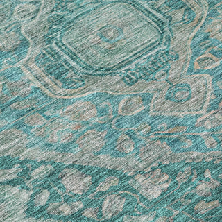 Machine Washable Indoor/Outdoor Chantille ACN1761 Teal 8' x 10' Rug