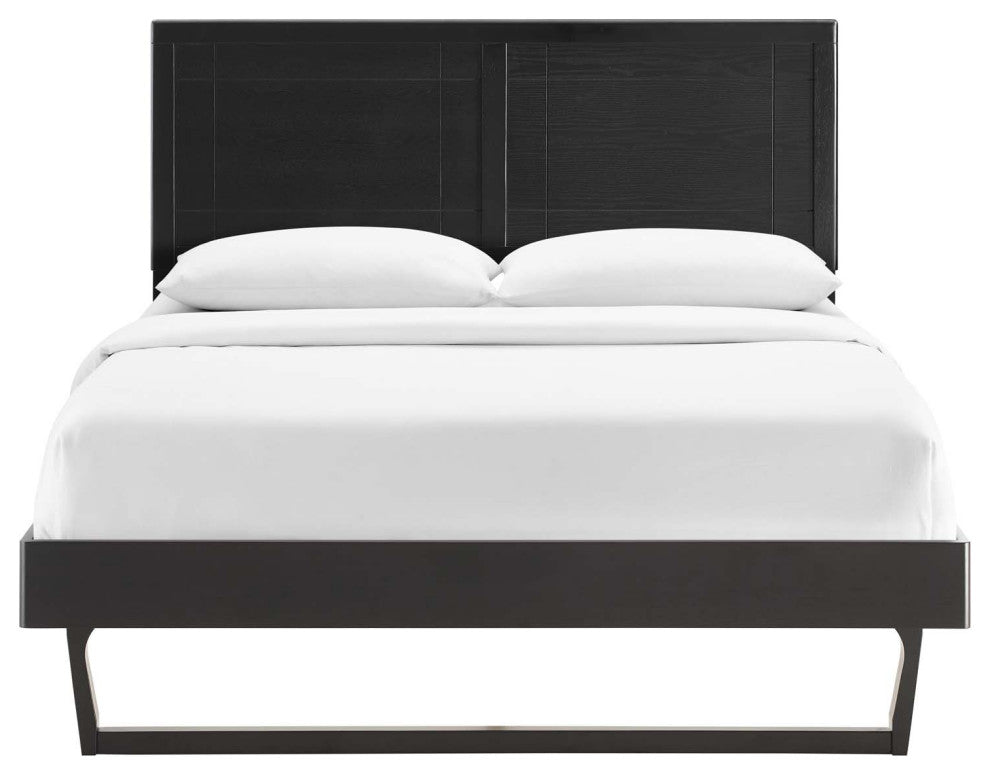 Marlee Full Wood Platform Bed With Angular Frame Black