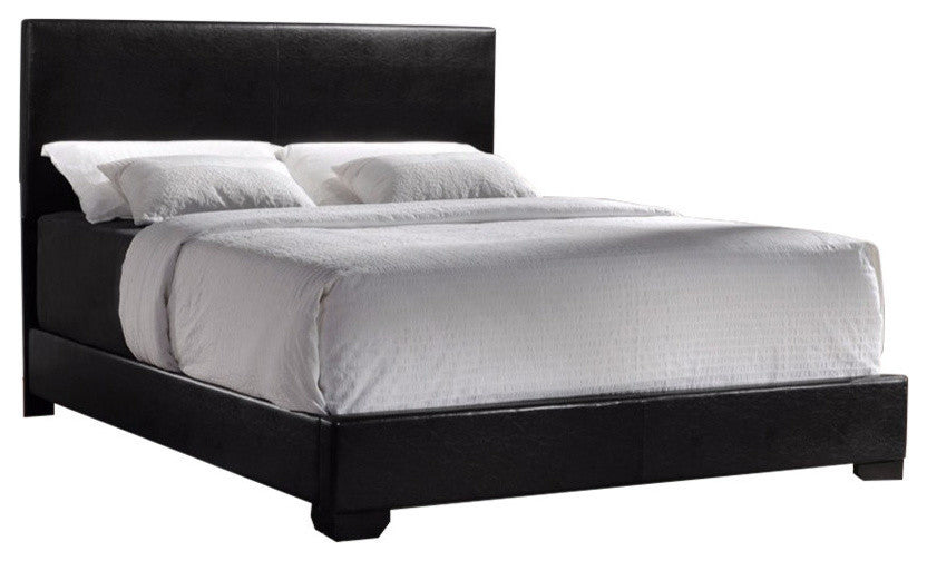 Benzara BM158150 Contemporary Queen Upholstered  Bed, Black