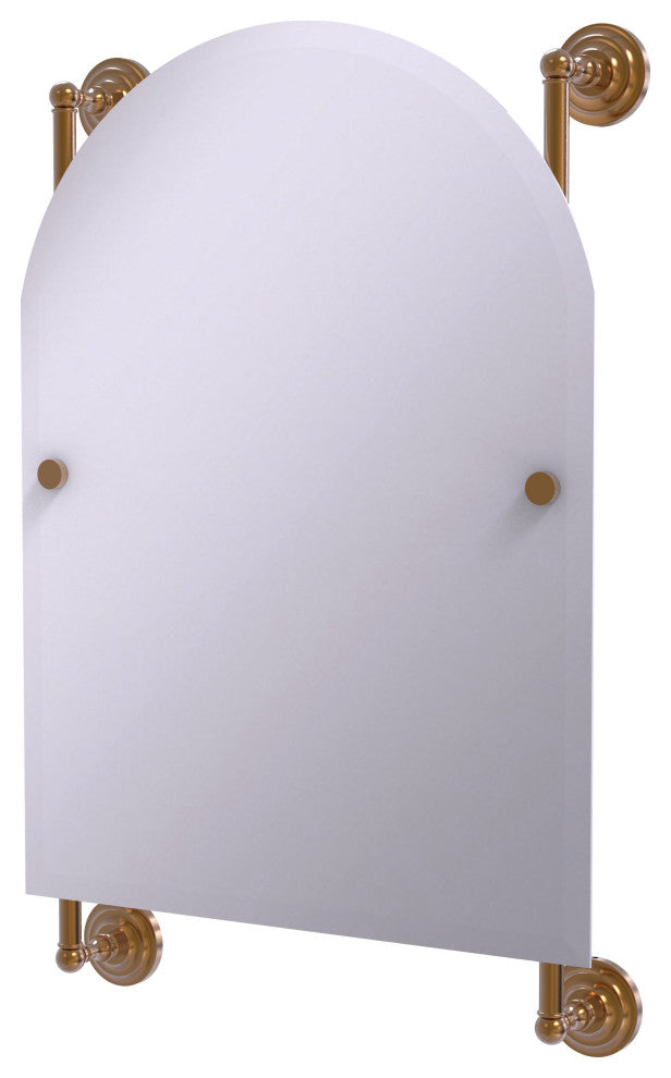 Prestige Que New Arched Top Frameless Rail Mounted Mirror, Brushed Bronze