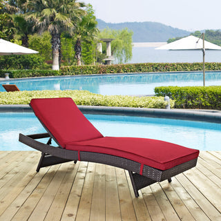 Espresso Red Convene Outdoor Patio Chaise