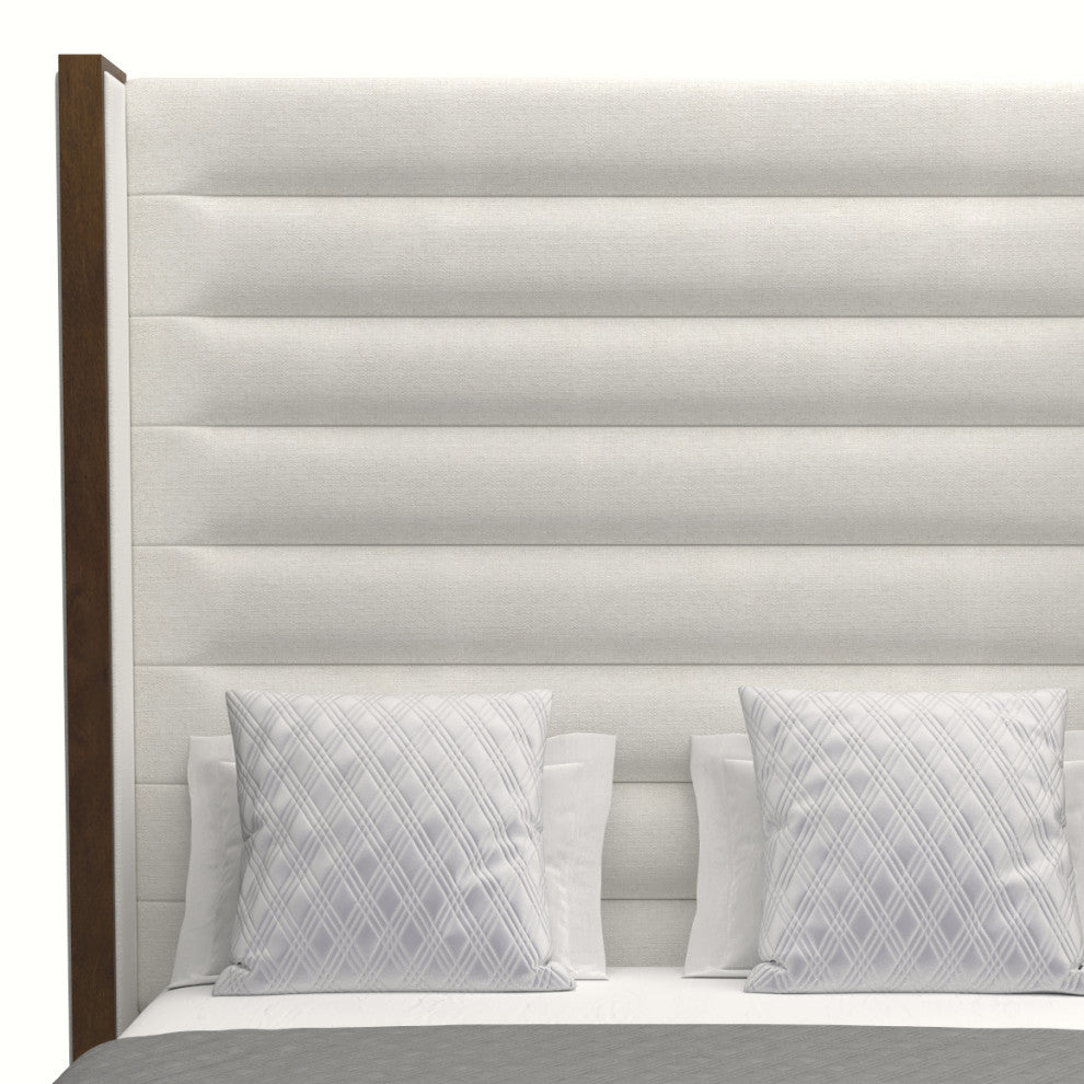 Nativa Interiors Irenne Horizontal Channel Bed, Off White, Ca King, High 87"