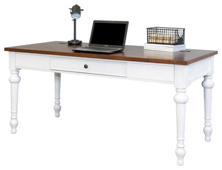 Rustic Wood Writing Desk and Return