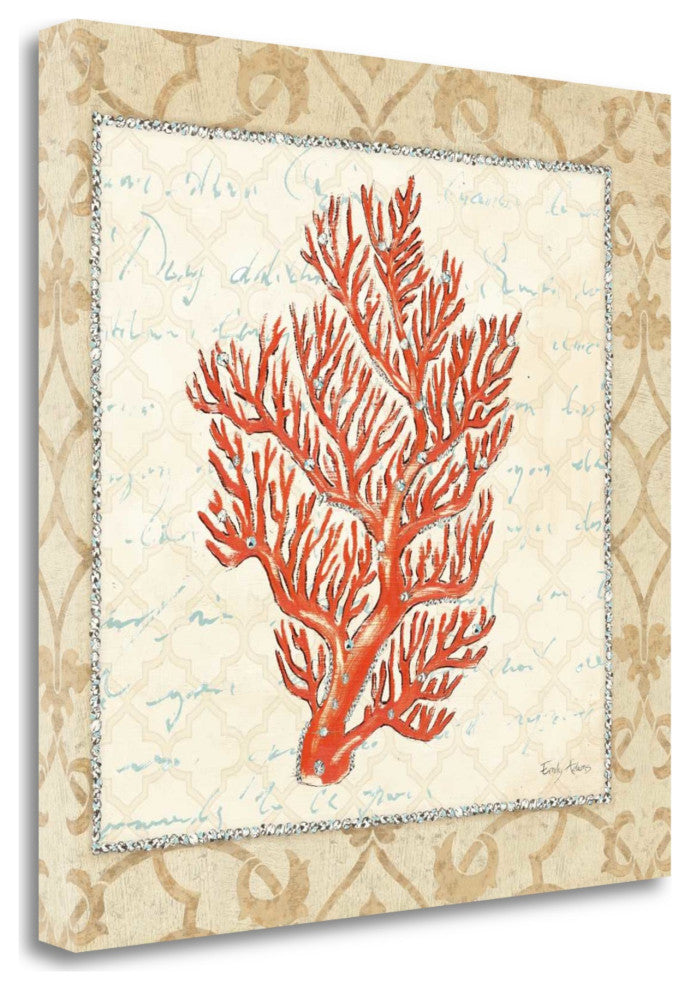 24" Fancy Orange Underwater Coral 2 Giclee Wrap Canvas Wall Art