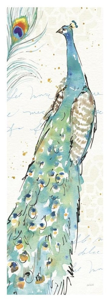 "Peacock Garden III" Digital Paper Print by Anne Tavoletti, 20"x56"