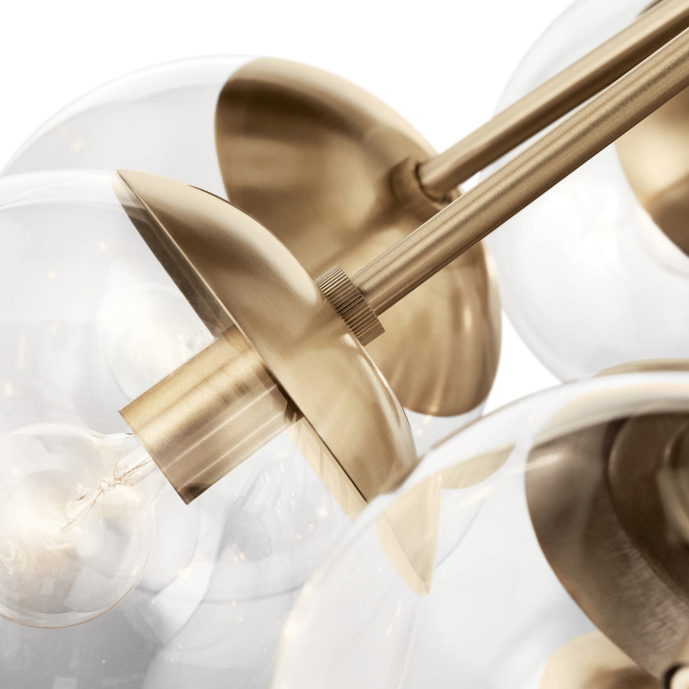 Silvarious Convertible Chandelier, Champagne Bronze Clear, 12 Light Clear