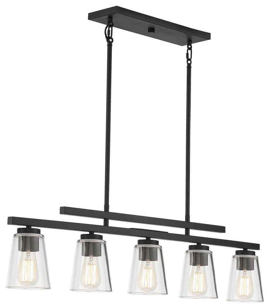 Savoy House Calhoun 5-LT Linear Chandelier 1-1023-5-89 - <br>Matte Black