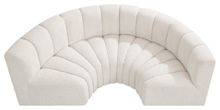 Arc Boucle Fabric Upholstered 4-Pc. Inward Curved Modular Sectional, Cream