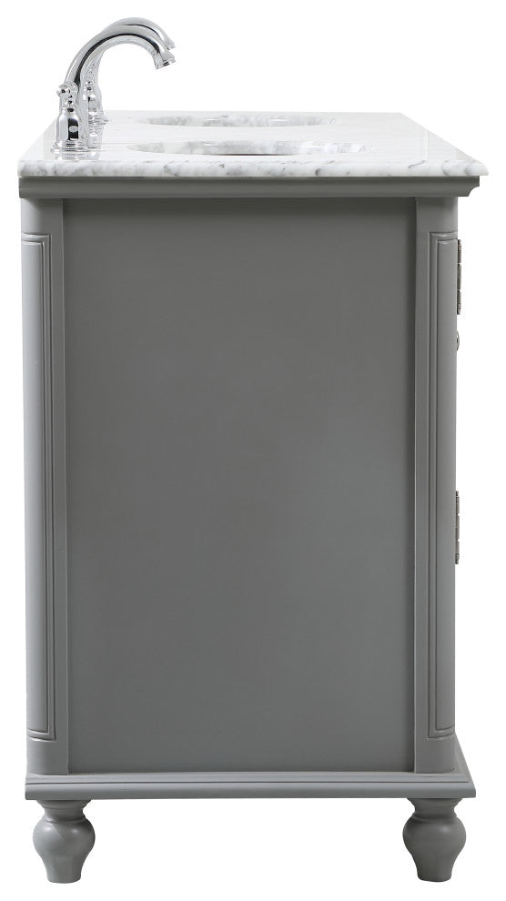 Rhett 60" Double Bathroom Vanity, Gray