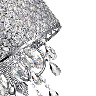 Alice Chrome Finish 4-light Round Crystal Chandelier