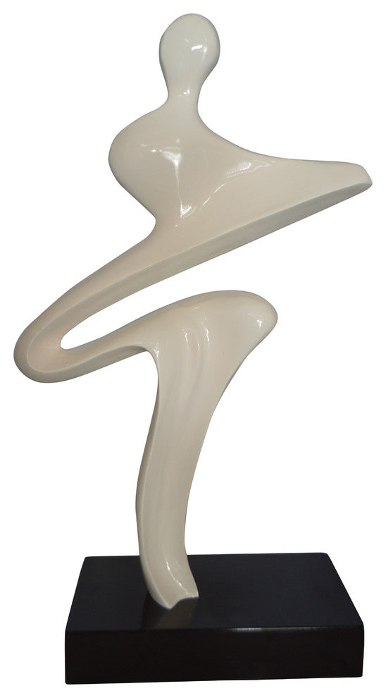 Modern Art Windy Day Resin Statue -  Size: 15"L x 6"W x 24"H.