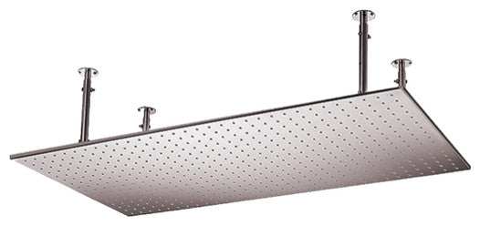 Bathselect 20x40in Ceiling Mount Rain Shower Head, Brushed Nickel
