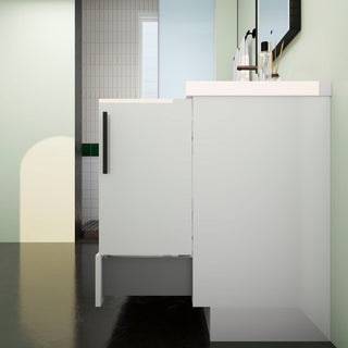 Carla 42" Freestanding Bathroom Vanity With Left Side Drawers, Gloss White