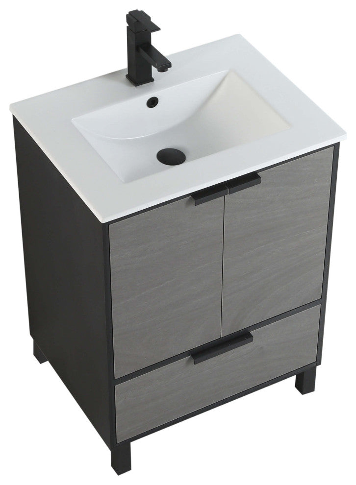 Fine Fixture Bathroom Vanity and Sink, 24"Clasic Gray ADA Compliant, Classic Gra