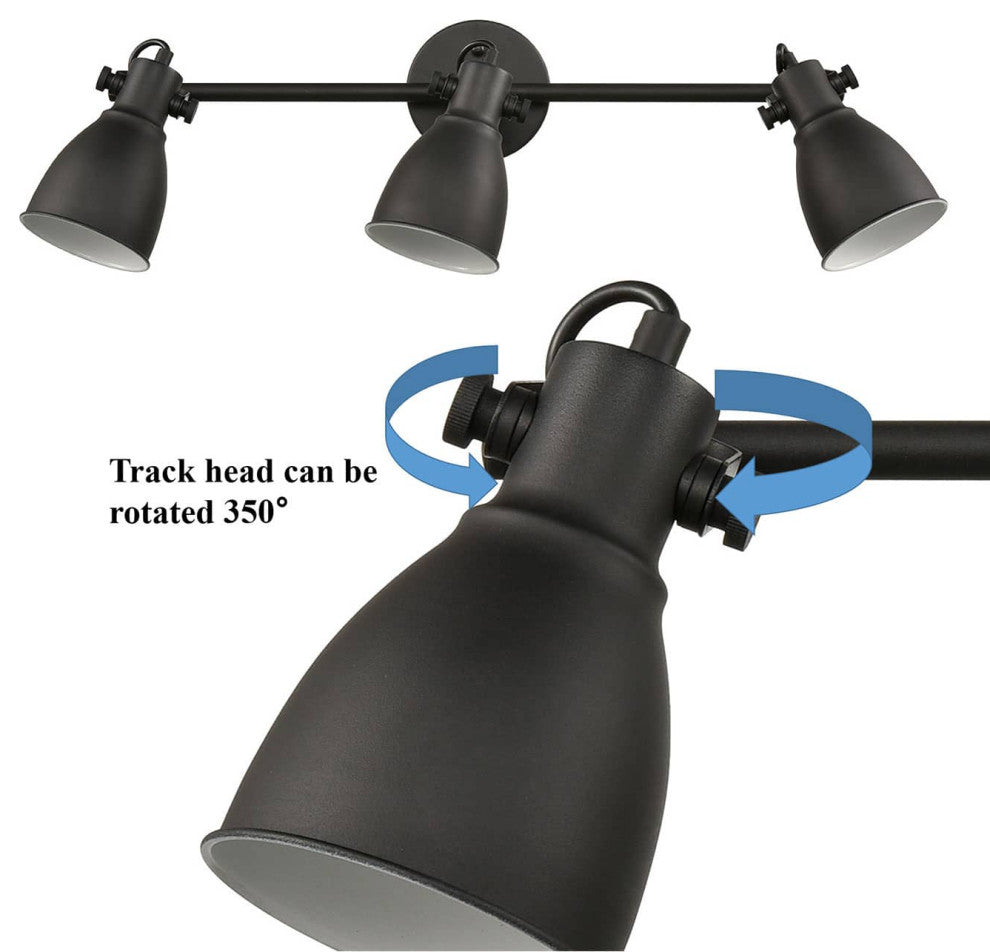 Black Wall Mounted Ceiling Tracking Lighting Industrial Style
