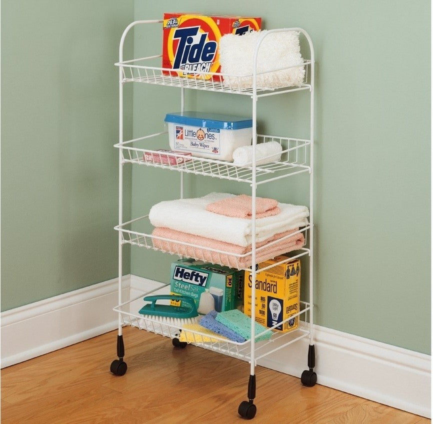 Closetmaid 1611 4-Tier Rolling Cart, White