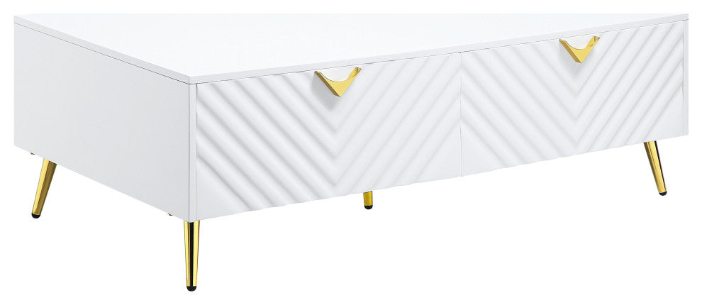 ACME Gaines Coffee Table, White High Gloss Finish