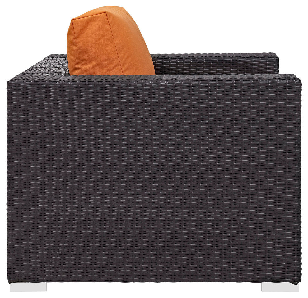 Espresso Orange Convene Outdoor Patio Armchair