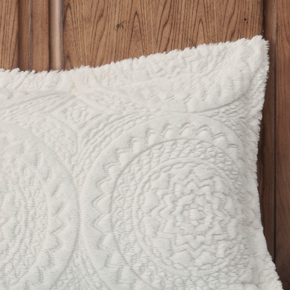 Madison Park Arya Medallion Faux Fur Plush Comforter Mini Set