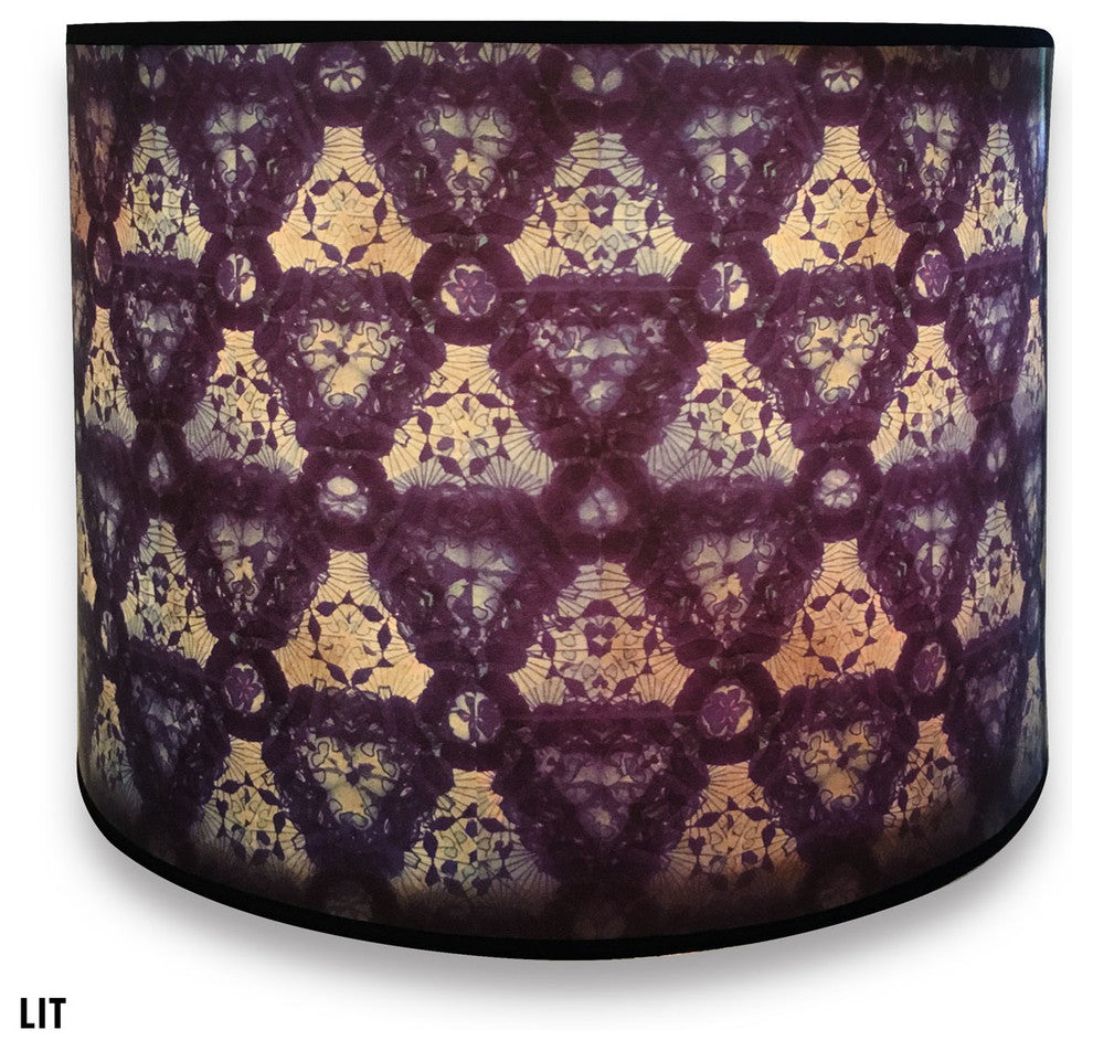 Decorative Handmade Lamp Shade, Blue Kaleidoscope Design, 10"x10"x8