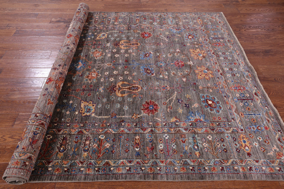 6' 9" X 9' 8" Persian Tabriz Hand Knotted Rug Q9645