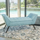 GDF Studio Rouvo Blue Fabric Ottoman Bench